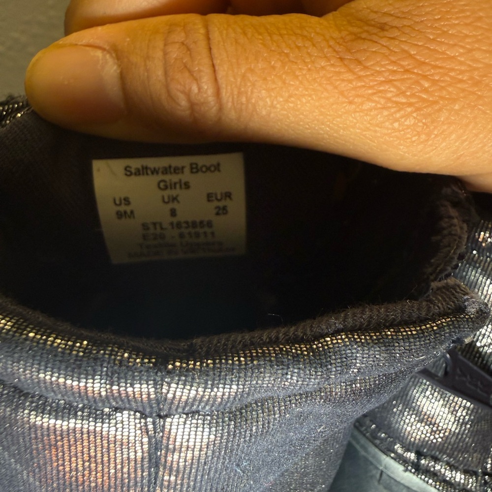 Sperry Saltwater boot/blue girls size 9months - Picture 7 of 7